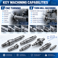 Achats de composants métalliques de précision sur mesure usinés CNC par tournage-fraisage, haute précision, fabrication OEM