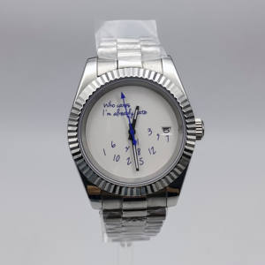 36/39MM Who Cares <b>I</b> <b>AM</b> Already Late <b>Watch</b> Automatic Mechanical Men <b>Watch</b> Waterproof Wristwatch - Product Image 1