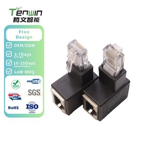Adaptador Ethernet RJ45 Negro TENWEN con Conectores Transparentes para Extensión <span class=keywords><strong>de</strong></span> <span class=keywords><strong>Cable</strong></span> <span class=keywords><strong>de</strong></span> Red Gigabit y Conector <span class=keywords><strong>de</strong></span> Pared - Product Image 1