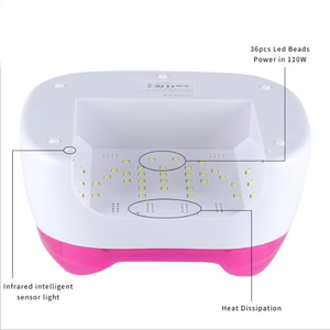 Secador de uñas de Gel UV rápido profesional de 110W, 4 configuraciones de temporizador, lámpara LED de curado de esmalte de uñas para uso doméstico, Material plástico con logotipo personalizado - Product Image 5