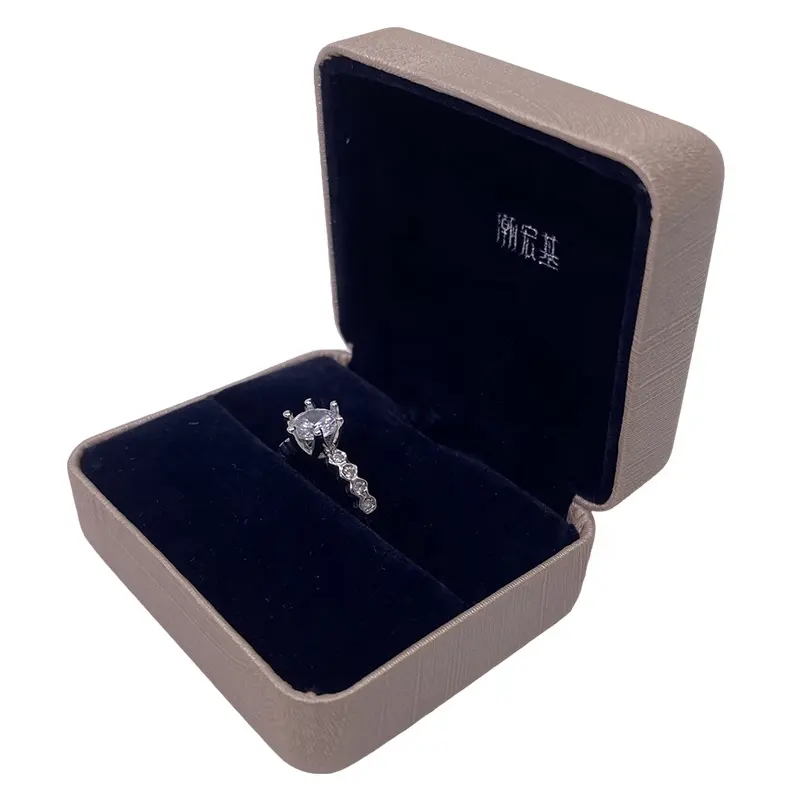 Meidian microfibra di lusso personalizzata all'interno dell'anello scatole di immagazzinaggio di imballaggio regalo di nozze di diamanti per gioielli