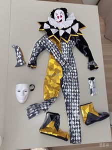Disfraz de payaso con espejo, traje de bufón con lentejuelas reflectantes de cuerpo completo, disfraz de payaso con espejo para adultos, actuación de fiesta - Product Image 2