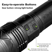 Lampe Torche LED Rechargeable Ultra Puissante 10000W, Tactique, d'Autodéfense et de Camping avec Fonction Taser et Batterie 18650