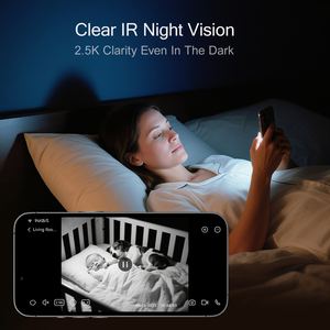 Caméra de sécurité intérieure intelligente avec carte SD 64 Go 360° °   Caméra de surveillance pour personnes âgées/bébés/animaux de compagnie avec vision nocturne couleur, stockage cloud gratuit - Product Image 5