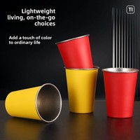 Nouvelle Tasse Créative en Titane Pur à Boire Directement, Mug à Café Isotherme à Double Paroi, Tasse Portable de Bureau, Style Minimaliste Moderne