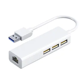محطة منافذ متعددة النوع C إلى RJ45 جيجا بايت إيثرنت محول USB C بطاقات شبكات 4 في 1 USB 3.0