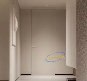 LongTai Diseño popular <span class=keywords><strong>Marco</strong></span> oculto Puerta de madera de aluminio <span class=keywords><strong>Marco</strong></span> invisible Puerta de habitación con panel de pared - Product Image 4