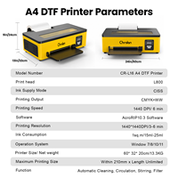 Imprimante DTF A4, stock entrepôt US, machine d'impression de t-shirts de bureau avec encre CMYK et blanche pour vêtements personnalisés et petites entreprises