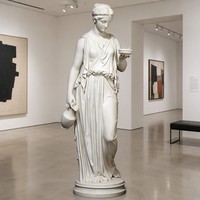 Sculpture personnalisée de Musée en marbre blanc avec urne et patera - Œuvre d'art en pierre sculptée pour les propriétés haut de gamme