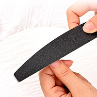 Lime à ongles double face en acier inoxydable personnalisable en gros, motif zèbre gris, grain 100/180, forme demi-lune