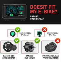 Afficheur TFT pour vélo électrique UKC1, ordinateur de bord EBike 9 PAS pour moteur central BAFANG BBS02B BBS01B BBSHD 24V-72V