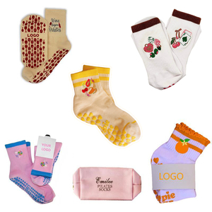 Tùy Chỉnh Thiết Kế Chống Trượt Phụ Nữ Vớ Thể Thao Biểu Tượng Tùy Chỉnh Phòng Tập Thể Dục Grip Pilates Vớ - Product Image 1