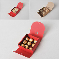 Ruban en papier Kraft de luxe, boîte d'emballage cadeau, boîte de bonbons et chocolats pour fête de mariage