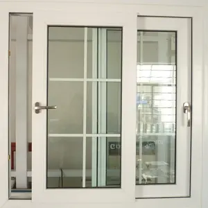 Cadre de fenêtre de luxe en PVC, pour maison brune, série européenne coulissante 62, Double Impact, émaillé, teinté, givré, verre Transparent