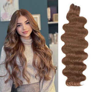 GLADYS - Extensiones de Cabello Sintético Natural de 30 Pulgadas, Color Rubio Piano, <span class=keywords><strong>Castaño</strong></span>, Ondulado, Cola de Caballo, Cabello Suelto y Profundo - Product Image 1