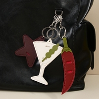 Porte-lunettes personnalisé mignon avec chaîne de sac, motif palmier de coco et étoile, porte-clés pour lunettes, clips de sac en cuir pour lunettes