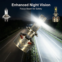 Phares LED de voiture DGLS D45 170W à puissance réglable, puces 5080, matrice d'ensembles de puces, 3 caloducs, ventilateur haute vitesse, ampoules auto 6500K H7