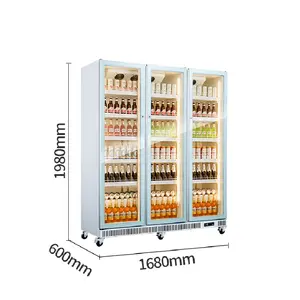 MUXUE 3 porte porta in vetro espositore per birra refrigeratore per bevande frigorifero per bevande per supermercato bar