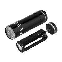 Mini lampe de poche UV violette 9LED pour ongles, lampe de détection portable multifonctionnelle en aluminium, outil d'éclairage ultraviolet