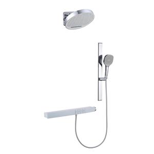 Concealed <b>Shower</b> Head Set With Digital Display Temperature <b>Control</b> Rain Function Rectangle Shape For Home Bathroom - Product Image 3