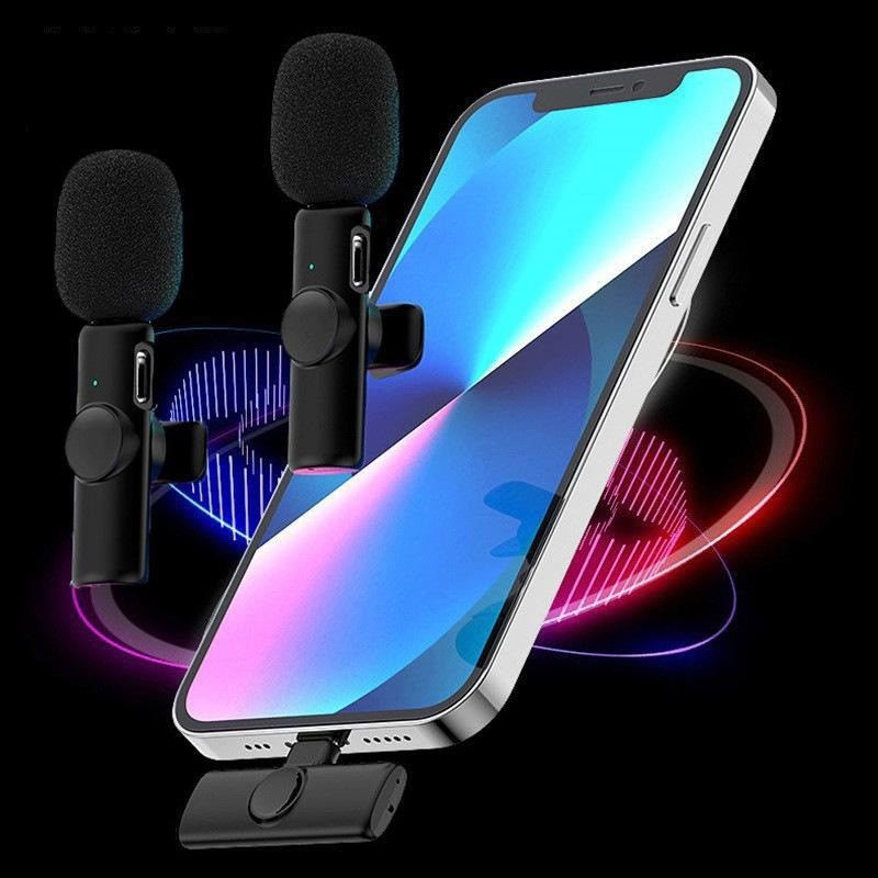 Video Light-weight Portable Recording Noise Cancelling Mini Mic Wireless Lapel Microphone for YouTube Interview Livestream