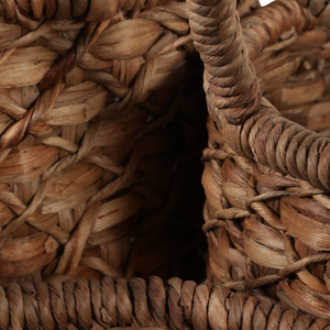 Set di 3 cesti portaoggetti in giacinto d'acqua intrecciato con manici per l'organizzazione della casa e la decorazione degli scaffali - Product Image 6