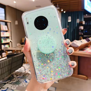Coque de téléphone transparente en TPU avec support, motifs étoiles scintillantes et paillettes, pour iPhone 17 Air 16 15 14 13 12 11 Pro Max - Product Image 2