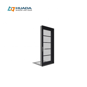 HuaDa <span class=keywords><strong>CSA</strong></span> Aprobado Puerta de vidrio de aleación de aluminio abatible personalizada Entrada de seguridad exterior Puertas principales de acero - Product Image 1