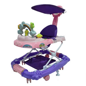 Trotteur d'activités Offre Spéciale 3 en 1 avec plateau d'alimentation et jouets/trotteur multifonctionnel à 8 roues avec musique et auvent. - Product Image 3