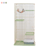 Cage de luxe pour chat solide multicouche conception amovible grand espace mousqueton fixation forte Durable Cage pour animaux de compagnie sécurité porte serrure boîte