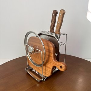 Porte-couteaux VANYI en acier inoxydable 304 avec planche à découper et support de rangement avec couvercle pour la cuisine - Product Image 1