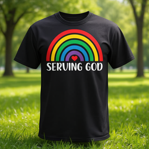 Pride <b>Rainbow</b> Women's Serving God <b>T</b>-<b>Shirt</b> Promotional <b>Rainbow</b> <b>Shirt</b> - Product Image 3