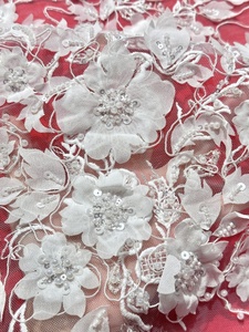 <span class=keywords><strong>3D</strong></span> đính cườm ren vải sang trọng Bridal Wedding Dress pha lê hạt 5 bãi Chất lượng cao pháp Net chuỗi phi sequined vải tuyn - Product Image 6