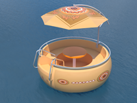 Usine En Gros Électrique 6-8 Personne Flottant BBQ Donut Grill Bateau BBQ Donut Bateau Grill Bateau pour Lac Mer Partie