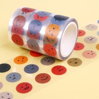 Ruban adhésif washi multicolore Kawaii pour points, transparent Morandi pour autocollants circulaires, décoration DIY pour agenda et album
