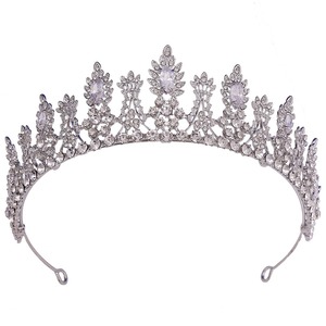 HP412 Luxe plein strass feuilles mariée mariage couronne coiffure fille princesse grand étincelant zircon alliage cheveux accessoires - Product Image 4