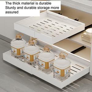 New Design Expandable Pull Out Cabinet Organizer <b>Drawer</b> <b>Slide</b> Out Kitchen Cabinet Organizer Storage <b>Drawer</b> for Kitchen Bathroom - Product Image 2