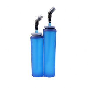 Muestra Gratuita OEM/ODM, Botella de Agua Plegable de TPU Azul, 500 ml, 600 ml, Botella de Agua Flexible y Plegable - Product Image 2