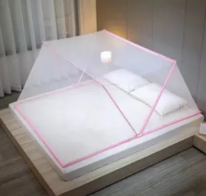 중국 공급 업체 하이 퀄리티 접이식 모기장 아기 접이식 모기장 라운드 탑 패브릭 메쉬 더블 침대