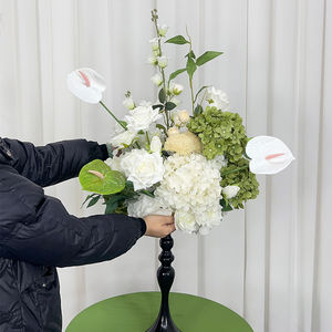 Centros de Mesa de Seda Artificial Realistas en Blanco y Verde, Bolas de Flores, Decoraciones para Mesas de Boda, Arreglos para Eventos - Product Image 2