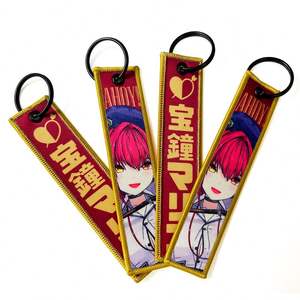 Porte-clés en tissu à motifs de dessins animés, étiquette de bagage, porte-clés brodé anime, porte-clés à impression par sublimation, étiquette de bagage jet tag - Product Image 4