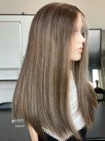 Perruque SHY Sheitel Lace Front en Cheveux Humains Remy, Longueur Moyenne, Style Longueur Épaule, Fabricant