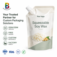 Pochettes souples personnalisées imprimées 200g 300g pour fabrication de bougies, emballage de recharge, sachets souples à bec verseur pour cire de soja