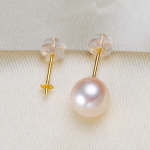 Clous d'oreilles en argent S925, accessoires en perles DIY, bouchons d'oreilles en forme de cœur enveloppés de silicone or rose, élégants et stylés - Product Image 1