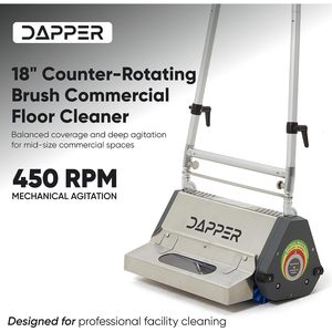 Dapper Counter Rotating <b>Brush</b> Commercial <b>Carpet</b> Hard Floor Cleaner 18 In 450 Rpm Quiet 53 Dba Heavy Duty - Product Image 2
