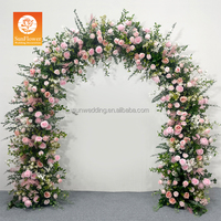 Sunwedding - Vente en gros de fleurs en soie rose pour arche de mariage, décoration de centre de table, toile de fond de fleurs artificielles, cadre métallique SFA-289/180