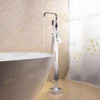 Ensemble complet de robinetterie thermostatique apparente Koala Gold Chrome pour baignoire à pattes, avec douchette pluie, en laiton moderne à poignée unique