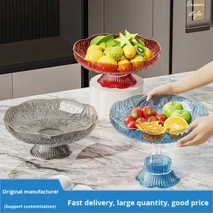 <span class=keywords><strong>Assiette</strong></span> à fruits élégante en plastique de luxe avec égouttoir pour table de salon et rangement de collations - Product Image 3