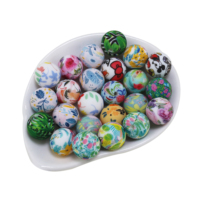 Multi Designs Tournesol Marguerite Ondulée Note de Musique Léopard Vache Oiseaux Imprimé Perles en Silicone 15MM