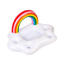 Porte-gobelet gonflable amusant pour piscine, en PVC, en forme de cocotier arc-en-ciel, pour fêtes